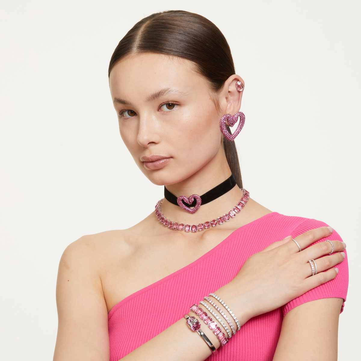 Swarovski Jewelry Bracelet Matrix, White, Rhodium M
